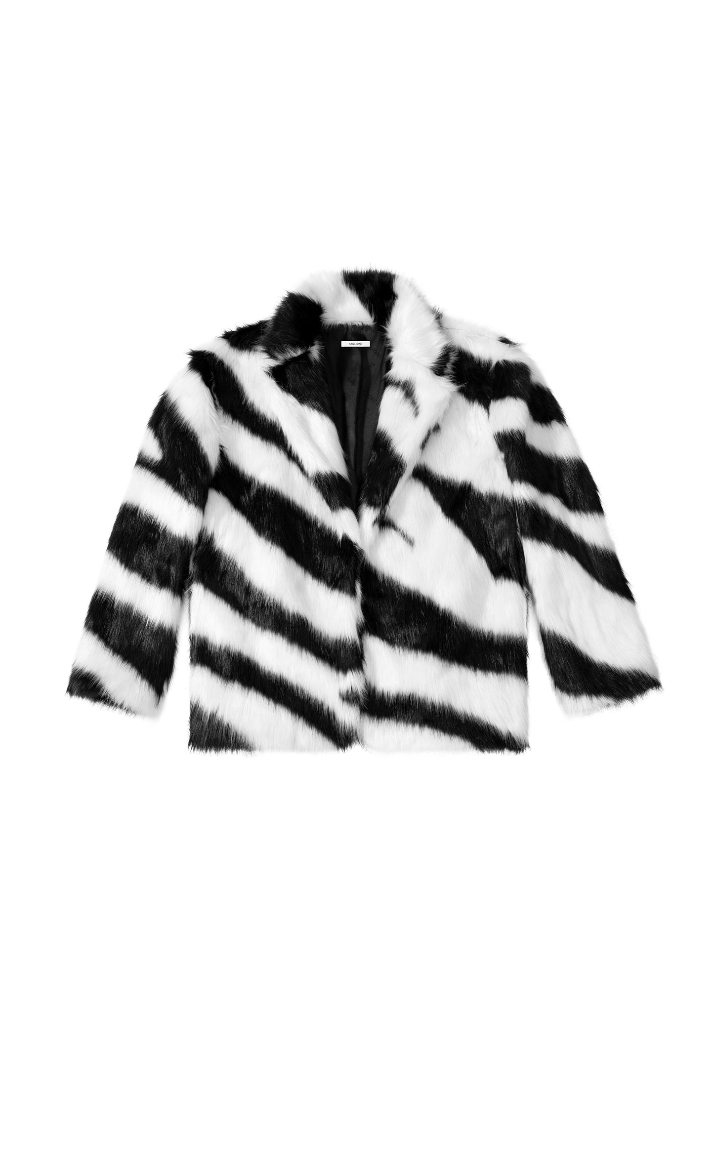 TAGLIONI Peacoat in Fur in Black & White Short