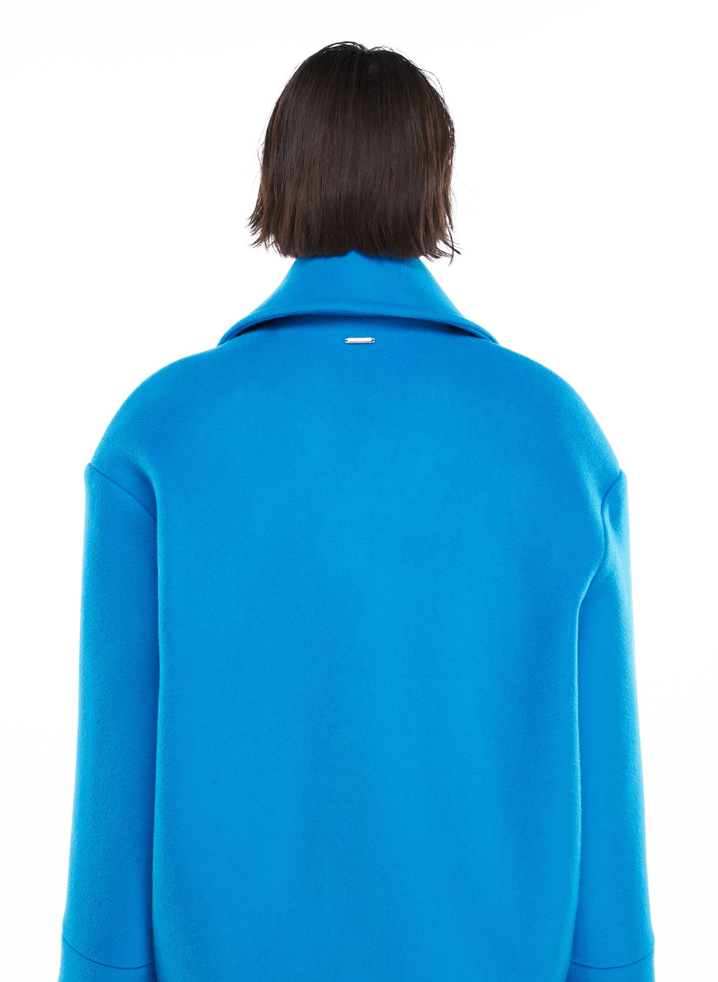 Wool Felt Oversize Coat in Blue