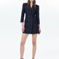 Wool Blended Fitted Suit Dress in Black