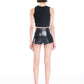TAGLIONI Patent Leather Fitted Shorts