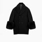 Wool Felt Oversize Coat in Black