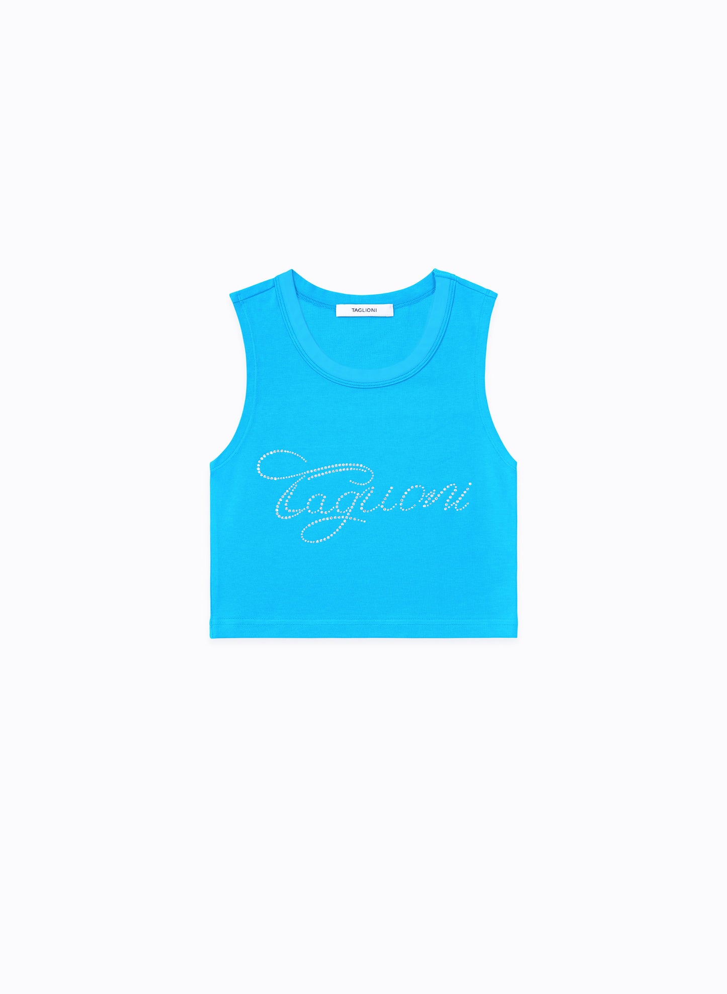Taglioni Rhinestone Logo Print Tank Top