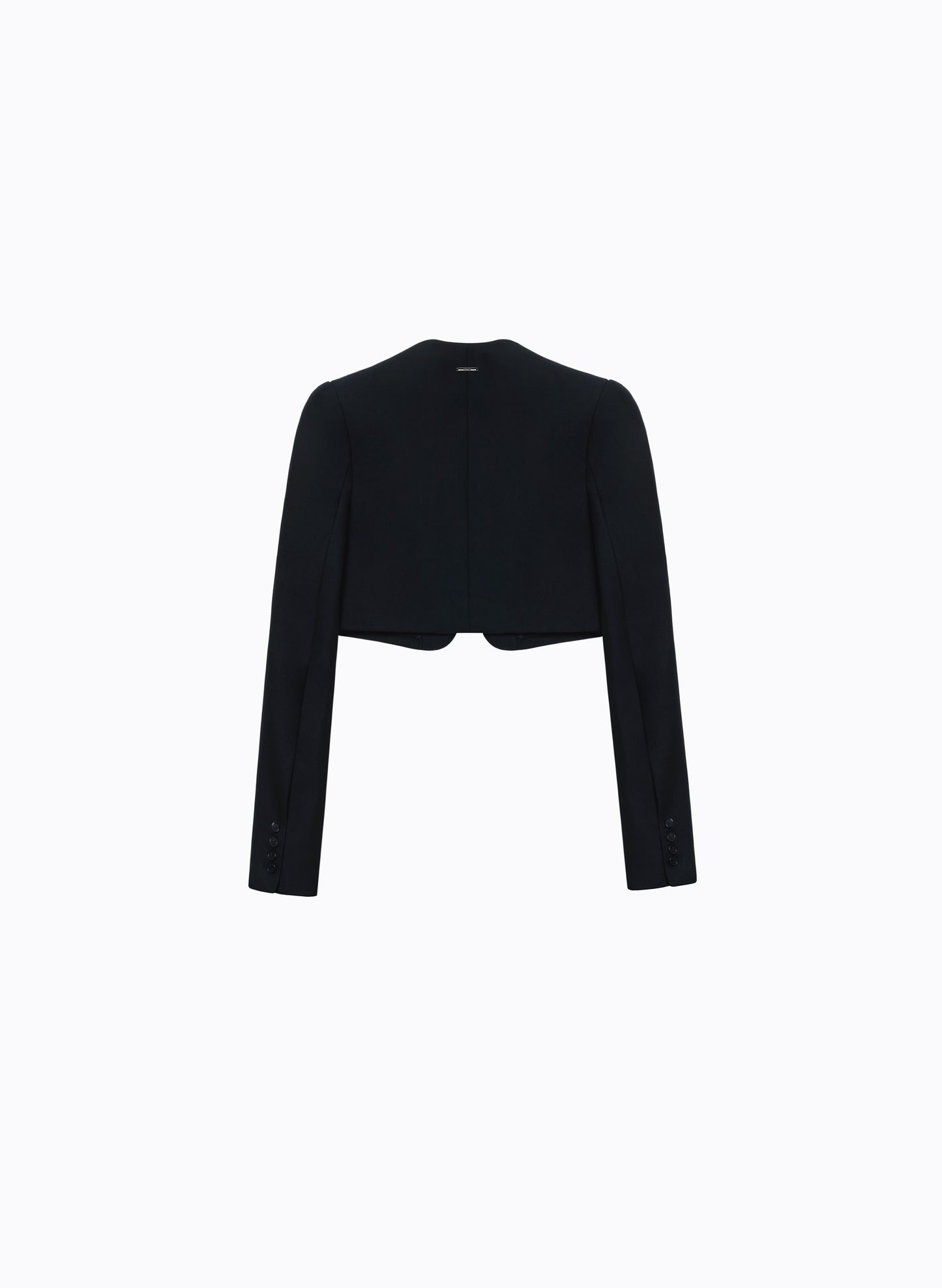 Wool Blend Fitted Loose-Fit Jacket in Black