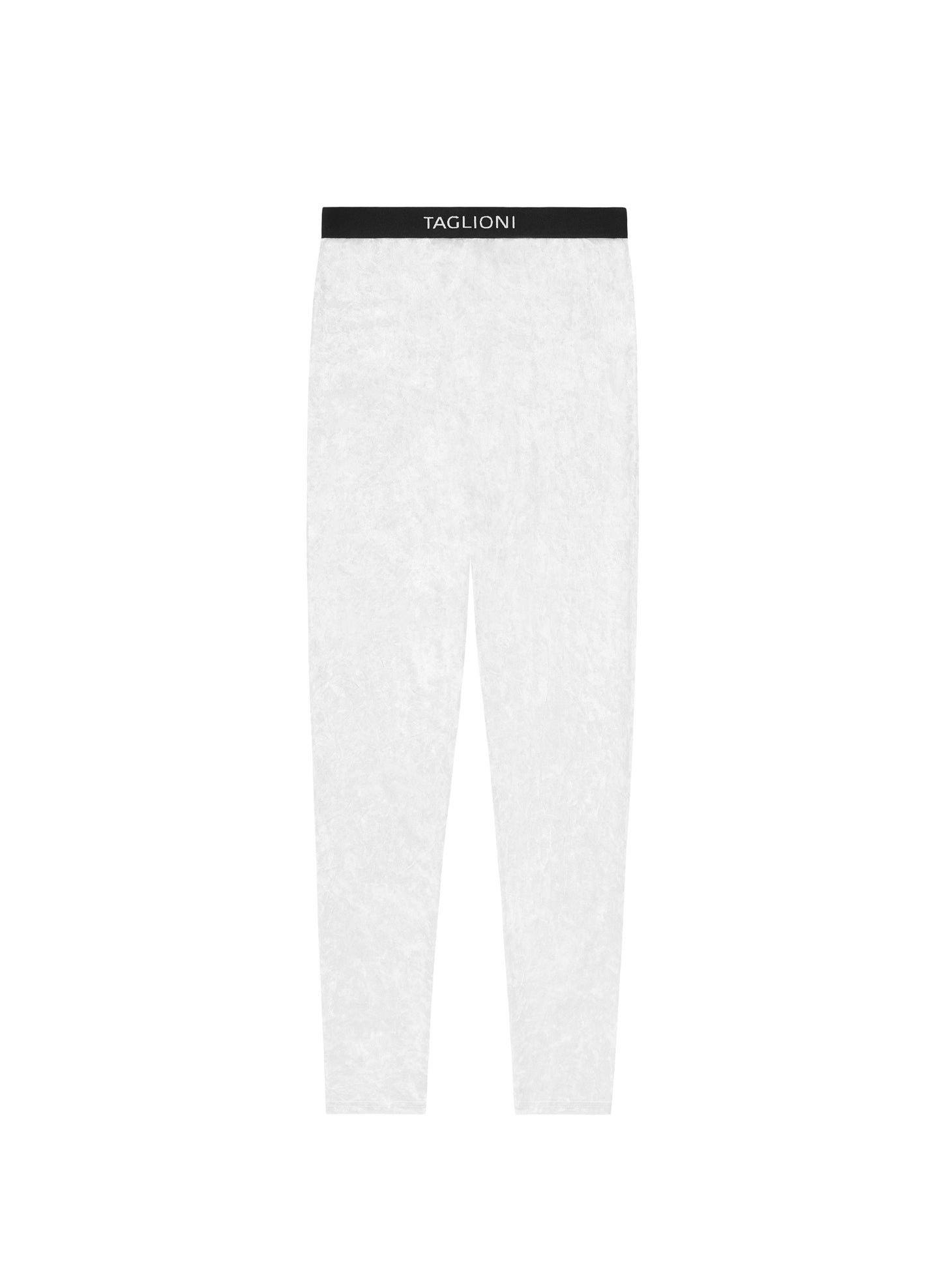 Velvet Logo Elastic Fitted Pants in White