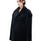 Velvet Oversize Coat in Black
