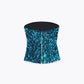 Sequin Strapless Top in Blue