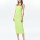 Wool Blend High-waist Dress in Green