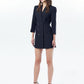 Wool Blended Fitted Suit Dress in Black