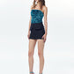 Sequin Strapless Top in Blue