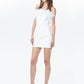 Wool Blend Feathers Strapless Dress in White