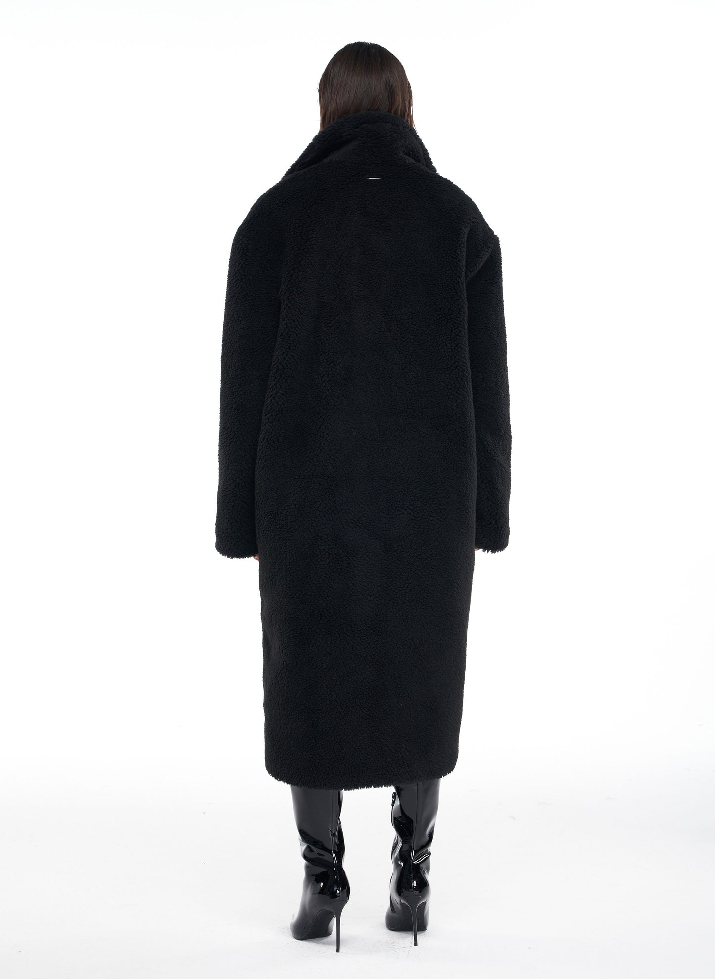 Oversized Fur Coat in Black
