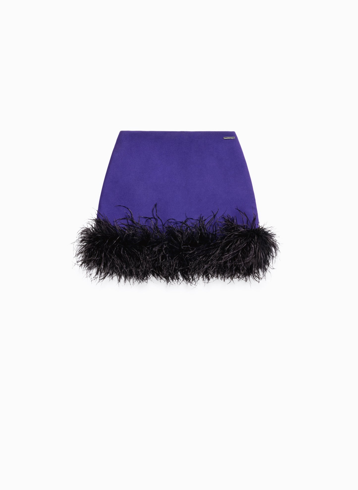 Wool Blend Feathers Fitted Skirt In Purple